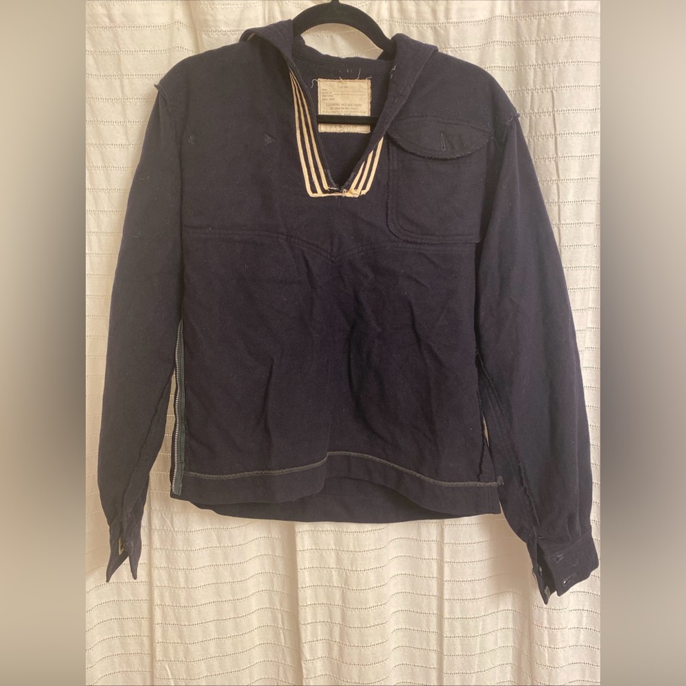 Vintage Men’s Navy Jacket 100% Wool 40R  Black